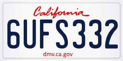 CA license plate 6UFS332