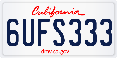 CA license plate 6UFS333