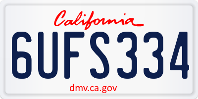 CA license plate 6UFS334
