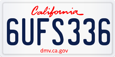 CA license plate 6UFS336