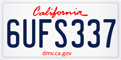 CA license plate 6UFS337