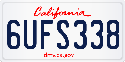 CA license plate 6UFS338