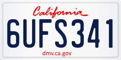 CA license plate 6UFS341