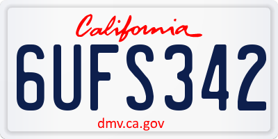 CA license plate 6UFS342