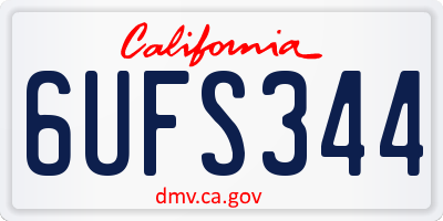 CA license plate 6UFS344