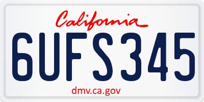 CA license plate 6UFS345