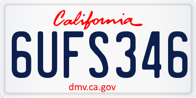 CA license plate 6UFS346