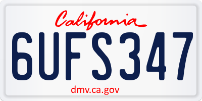CA license plate 6UFS347