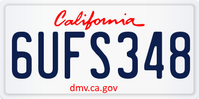CA license plate 6UFS348