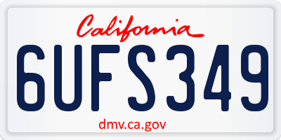 CA license plate 6UFS349