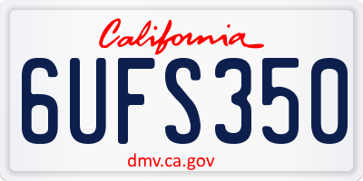 CA license plate 6UFS350