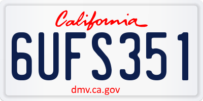 CA license plate 6UFS351
