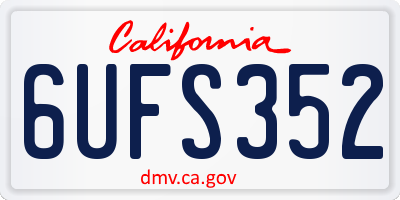 CA license plate 6UFS352