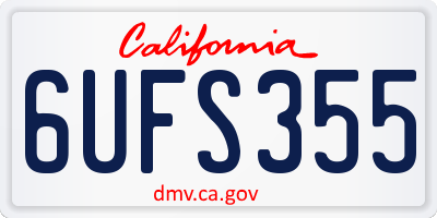 CA license plate 6UFS355
