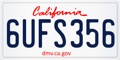 CA license plate 6UFS356