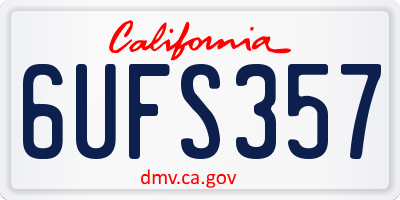 CA license plate 6UFS357