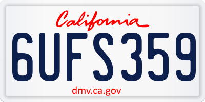 CA license plate 6UFS359