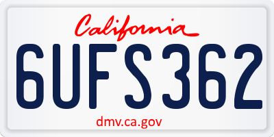 CA license plate 6UFS362
