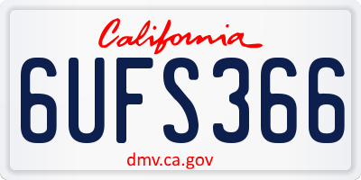 CA license plate 6UFS366