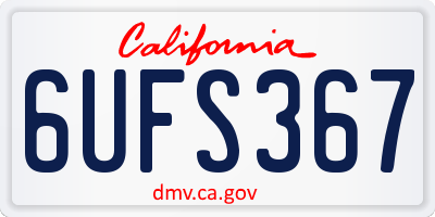 CA license plate 6UFS367