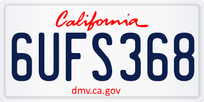 CA license plate 6UFS368