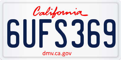 CA license plate 6UFS369
