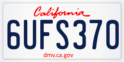 CA license plate 6UFS370
