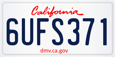 CA license plate 6UFS371