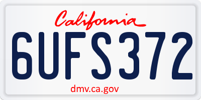 CA license plate 6UFS372