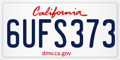 CA license plate 6UFS373