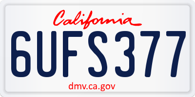 CA license plate 6UFS377
