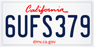 CA license plate 6UFS379