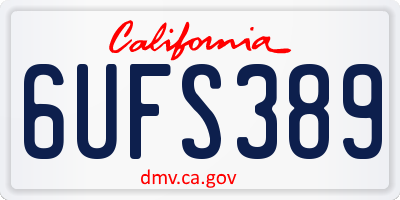 CA license plate 6UFS389