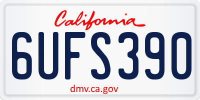 CA license plate 6UFS390