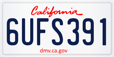 CA license plate 6UFS391