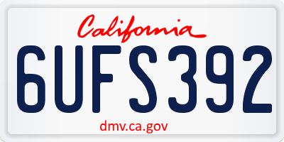 CA license plate 6UFS392
