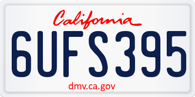 CA license plate 6UFS395