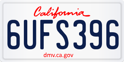 CA license plate 6UFS396