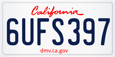 CA license plate 6UFS397