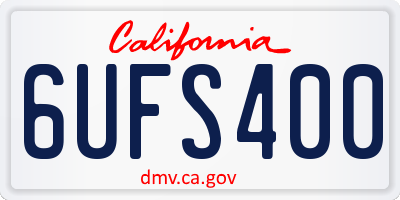 CA license plate 6UFS400