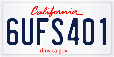 CA license plate 6UFS401