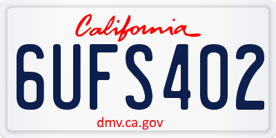 CA license plate 6UFS402