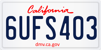 CA license plate 6UFS403