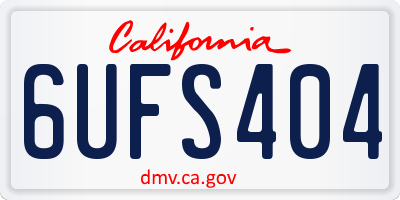 CA license plate 6UFS404