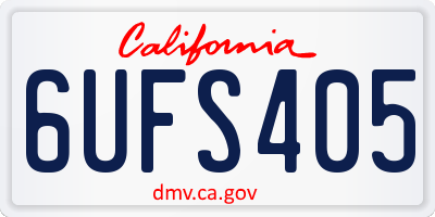 CA license plate 6UFS405