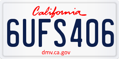 CA license plate 6UFS406