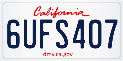 CA license plate 6UFS407