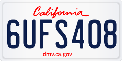 CA license plate 6UFS408