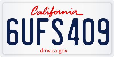 CA license plate 6UFS409