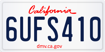 CA license plate 6UFS410